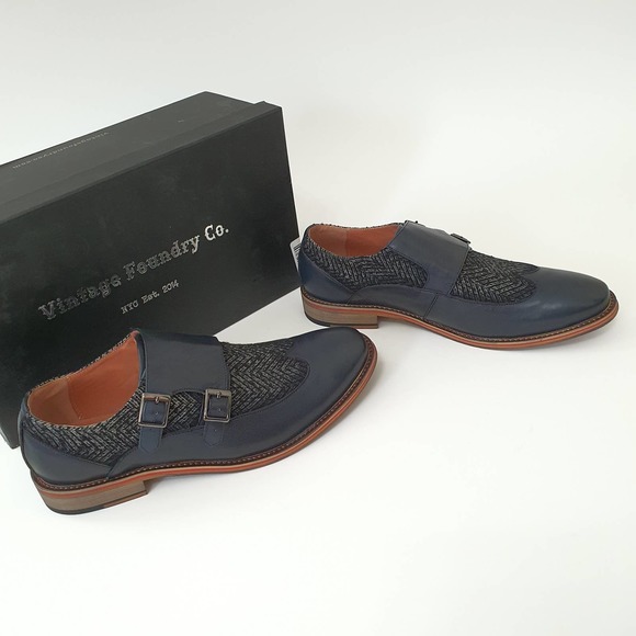 Vintage Foundry Co. Monk Strap Leather Navy Shoes main image 4